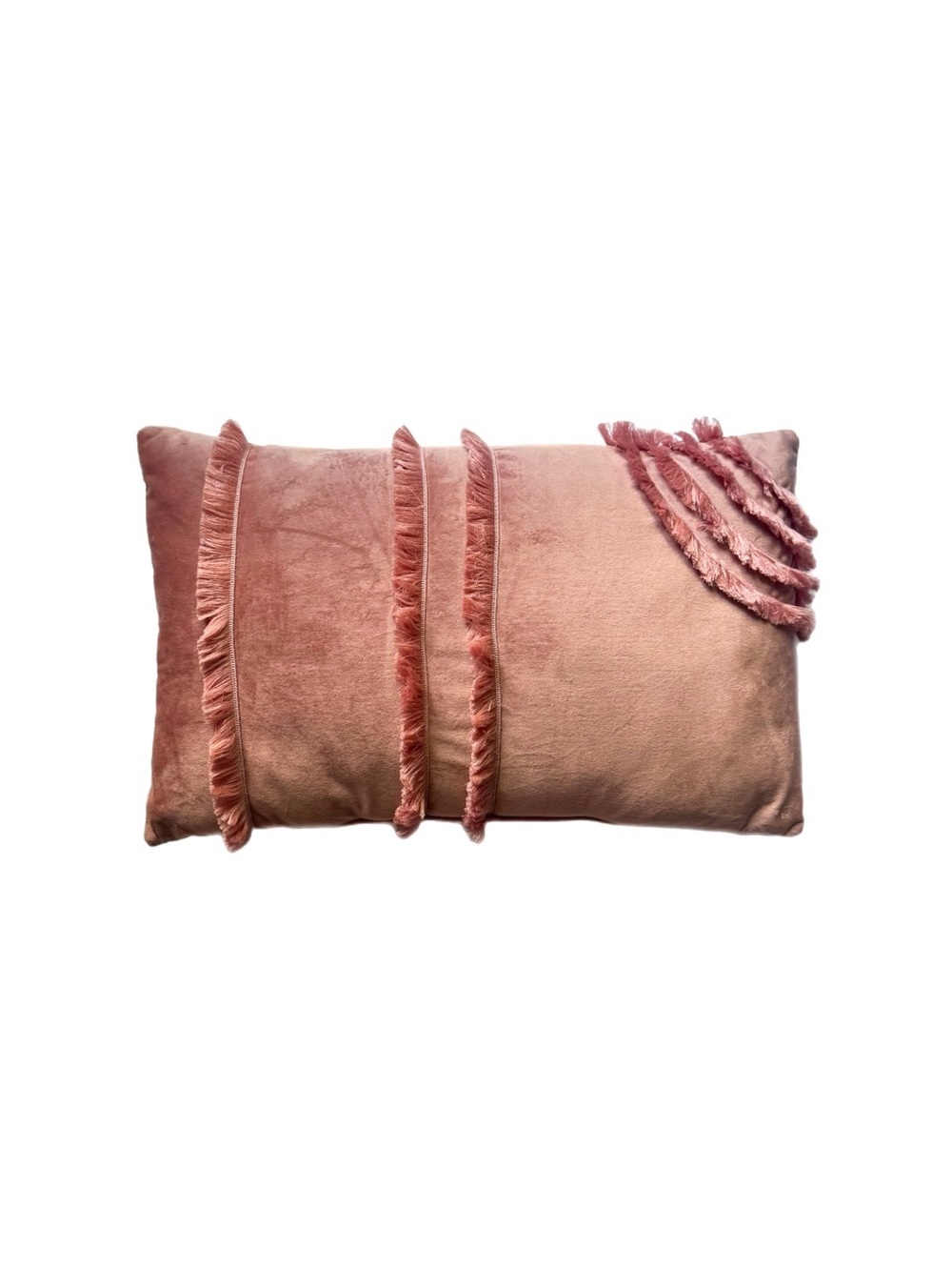 Safavieh Blush Pink Velvet Boho Fringe Accent Pillow